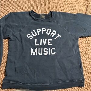 Support live music sweatshirt by retro brand for Anthropologie